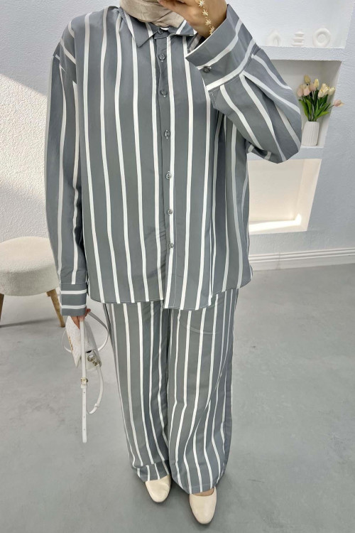 Striped Suit Gray