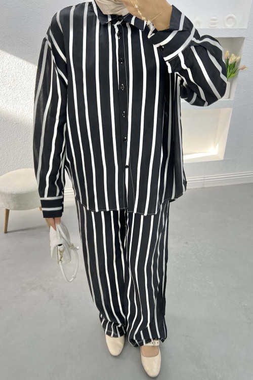 Striped Suit Black