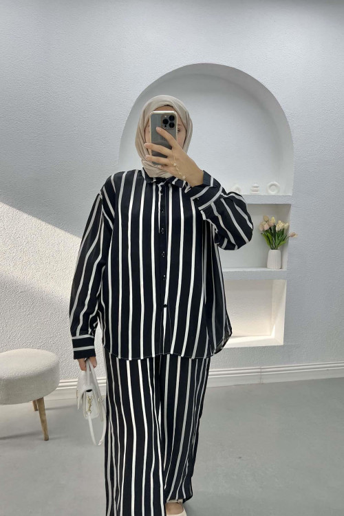 Striped Suit Black