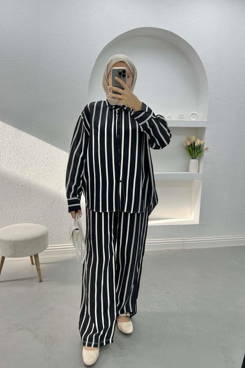 Striped Suit Black