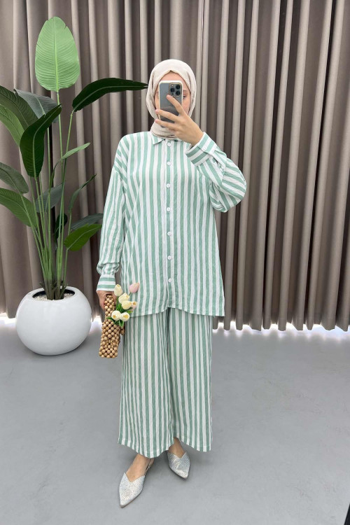 Striped Suit Green