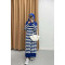 Striped Knit Dress Navy Blue