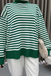 Striped Knitted Sweater Benetton Green