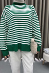 Striped Knitted Sweater Benetton Green