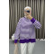 Striped Knitted Sweater Purple