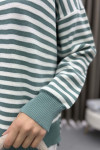 Striped Knitted Sweater Aqua Green