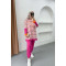 Striped Knitwear Suit Fuchsia