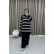 Striped Knitwear Suit Black