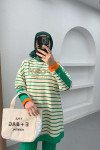 Striped Knitwear Suit Green