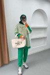 Striped Knitwear Suit Green