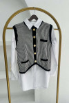 Striped Knit Vest Black