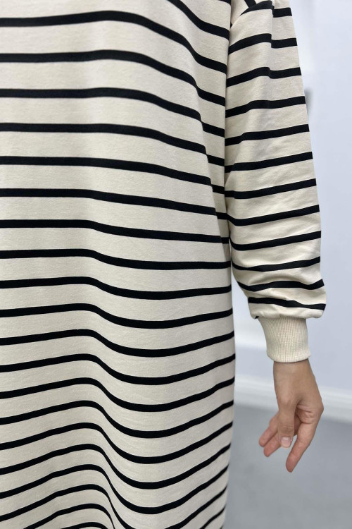 Striped Long Sweatshirt Black