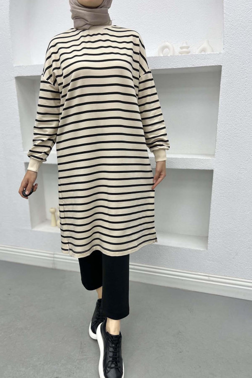 Striped Long Sweatshirt Black