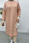 Striped Long Sweatshirt Orange