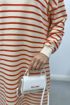 Striped Long Sweatshirt Orange