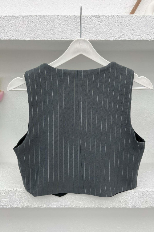 Striped Vest Gray