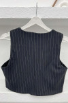 Striped Vest Black