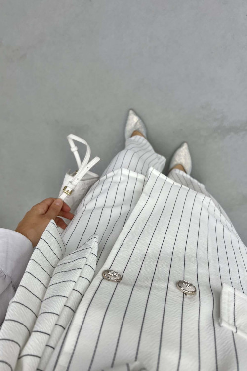 Striped Vest Set White