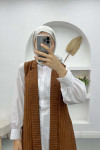 Striped Vest Set Brown