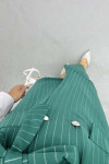 Striped Vest Set Emerald Green