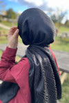 Wave Patterned Shawl Black