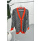 Checkerboard Pattern Knitwear Cardigan Orange