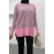 Checkerboard Patterned Knitwear Sweater Pink