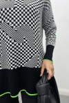 Checkerboard Patterned Knitwear Sweater Black