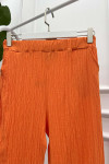 Skinny Leg Seersucker Trousers Orange