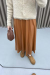 Leather Bell Skirt Tan