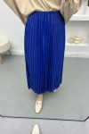 Leather Look Pleated Skirt Saxe Blue