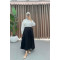 Leather Look Pleated Skirt Black