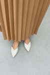 Leather Look Pleated Skirt Milky Coffee