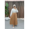 Leather Look Pleated Skirt Milky Coffee