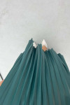 Leather Look Pleated Skirt Emerald Green