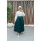 Leather Look Pleated Skirt Emerald Green