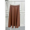 Leather Flared Skirt Brown