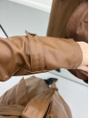 Leather Trench Coat Brown