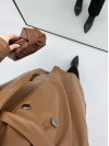 Leather Trench Coat Brown