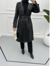 Leather Trench Coat Black