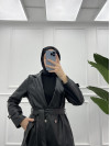 Leather Trench Coat Black