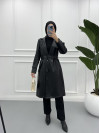 Leather Trench Coat Black