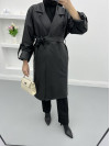 Leather Trench Coat Black