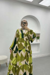 Patterned Dress Green