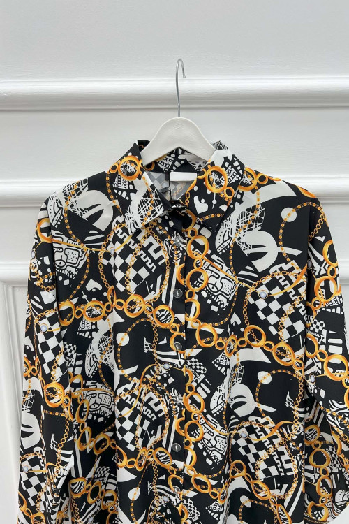 Patterned Shirt Black