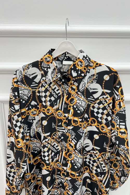 Patterned Shirt Black