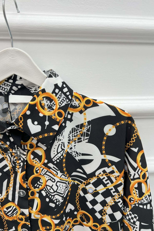 Patterned Shirt Black