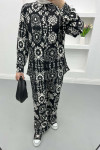 Patterned Two Piece Suit Black