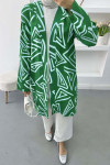 Patterned Linen Kimono Benetton Green