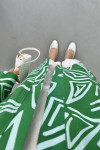 Patterned Linen Kimono Benetton Green